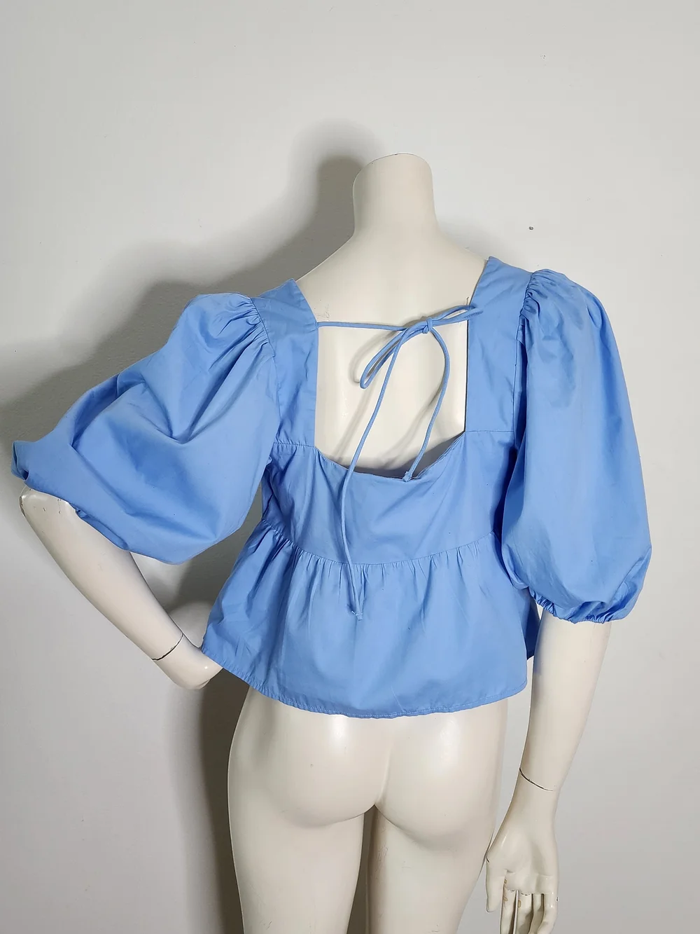 Abercrombie & Fitch Puff Sleeve Top Women's S Blue